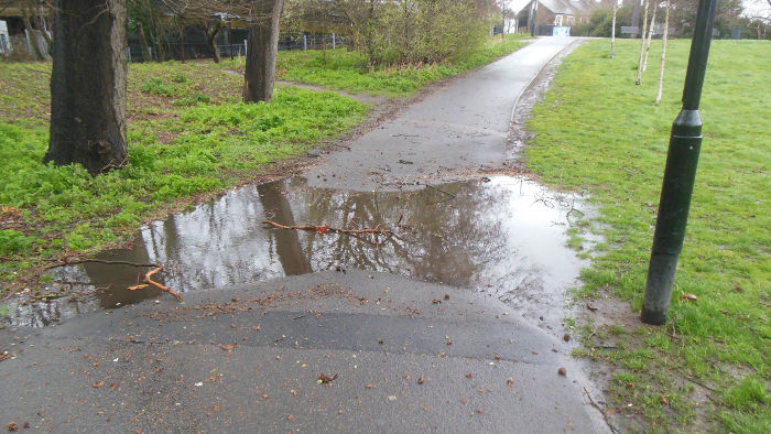 a very inconvenient puddle