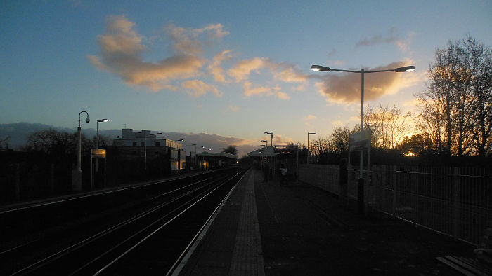 Earlsfield station at
                  sunset
