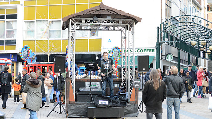 Rob Todd at Bromley Market buskers stage