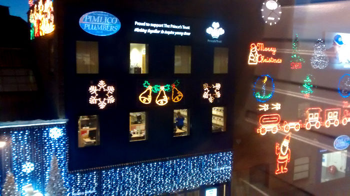 Pimlico Plumbers still
                  lighting up the night sky 3 or 4 days after the last
                  day of Xmas