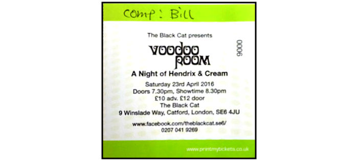 Ticket for Voodoo
                            Room