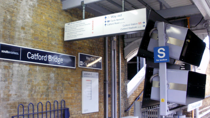 exit from platform 2 of
                  Catford Bridge station