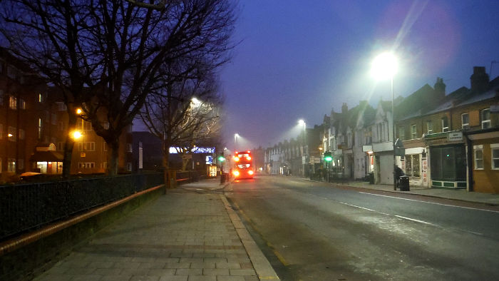 Garret Lane, towards Wandsworth,
                          looking hazy rather than misty