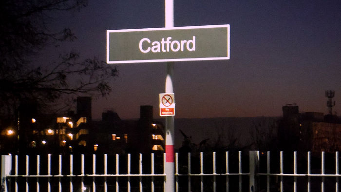 Catford station
                          before dawn