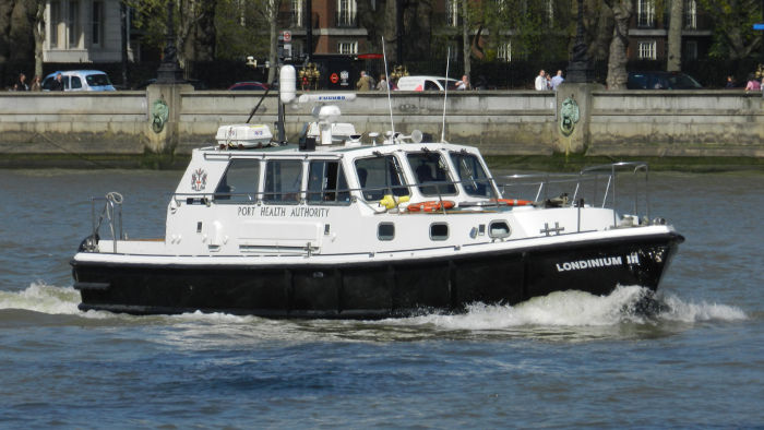 Port of London health
                  authority boat