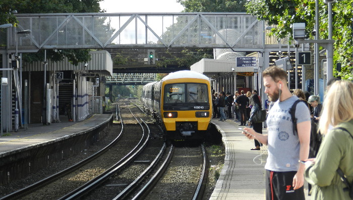 train pulling into
                          Catford Bridge station