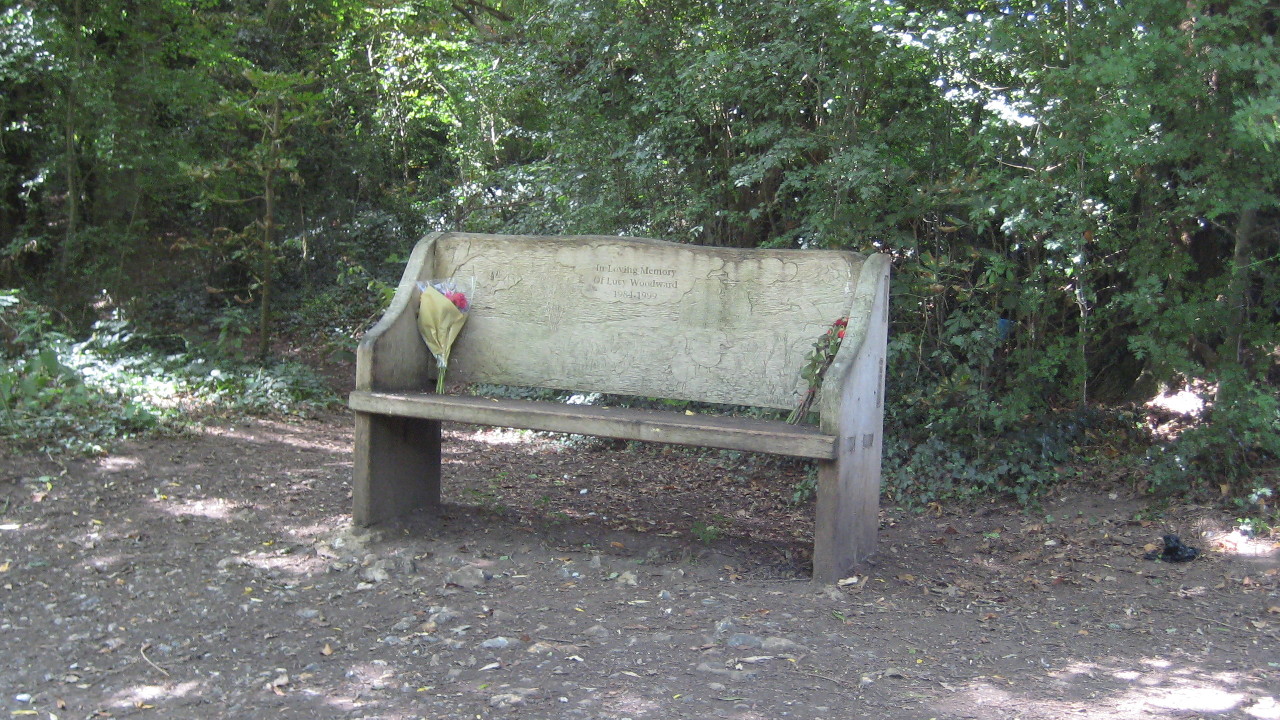 memorial seat facing the river
