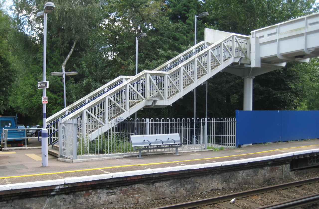 last hurdle - up and over the
                            footbridge for the platform for trains home