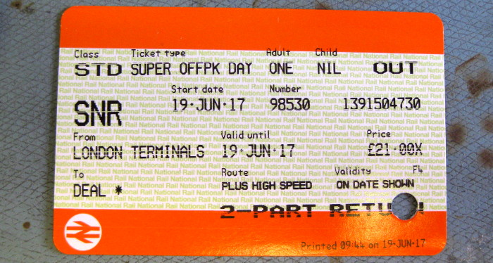 ticket for
                  high speed train