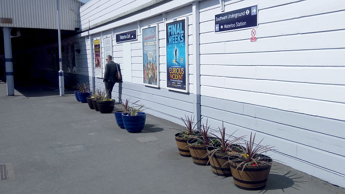 new planters on platform
                      A of Waterloo East station