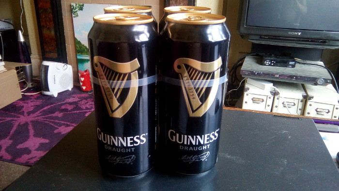 4 cans of Guinness