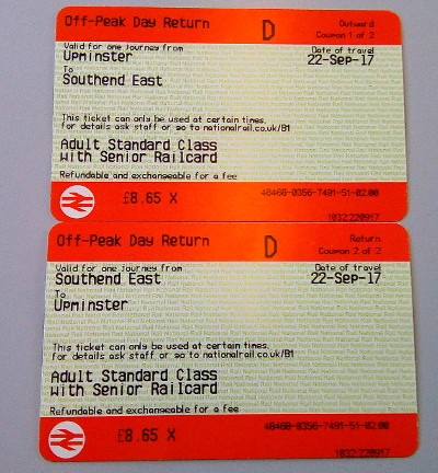 rail tickets to Southend East
