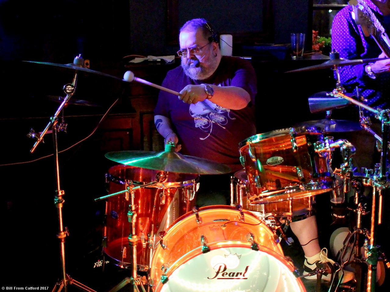Dave Etheridge and his illuminated
                            drums