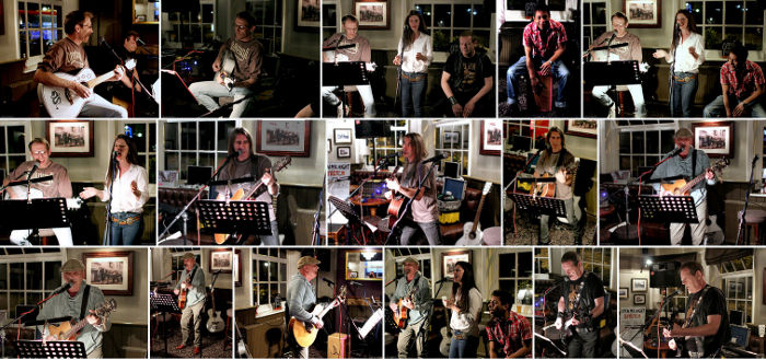 thumbnails of some of the pictures taken at
                    Stretchy's open mic session