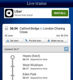 cheeky advert on the national rail mobile
                phone app