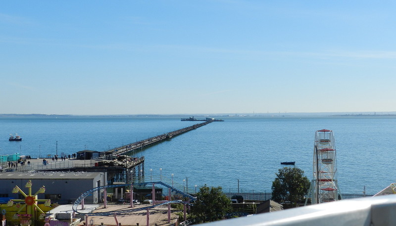 view of pier from top
                        of lift to the high street