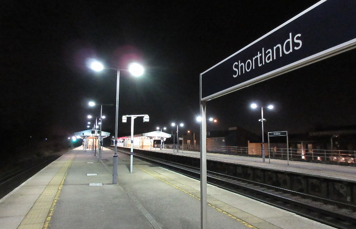 Shortlands station at night