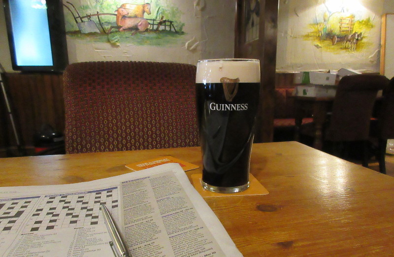 crossword and a pint of Guinness