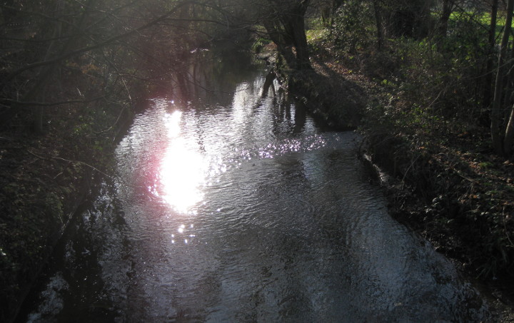 light glinting on the river