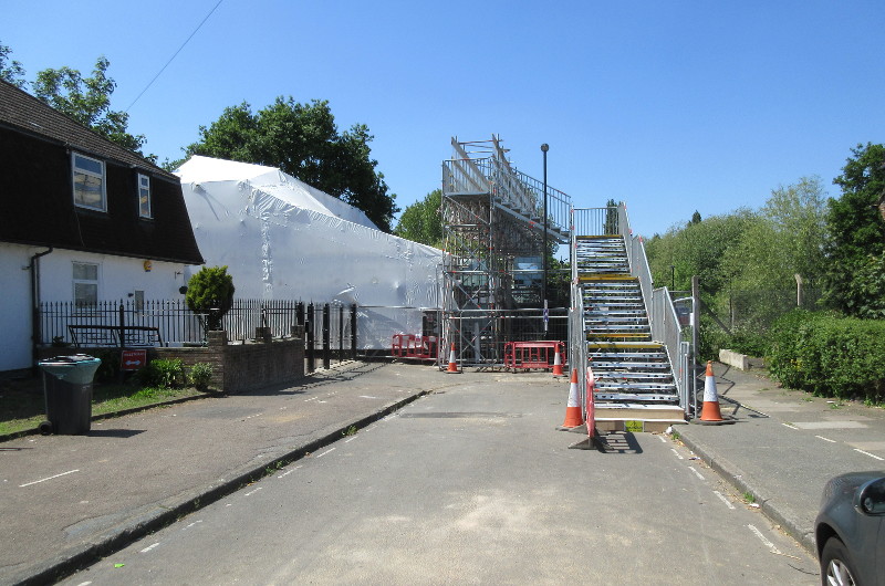 replacement footbridge seen from the
                        other side