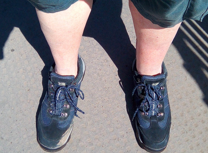 proper walking boots
                        and short trousers