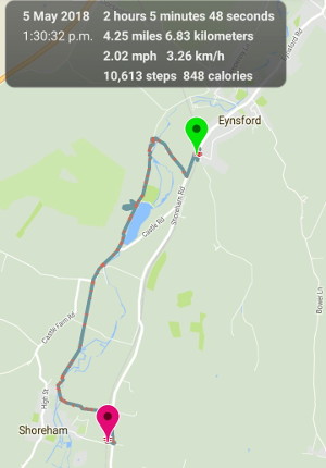 a 4.25 mile walk from Eynsford