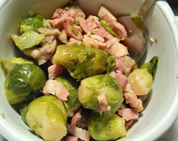 sprouts, bacon and chestnuts