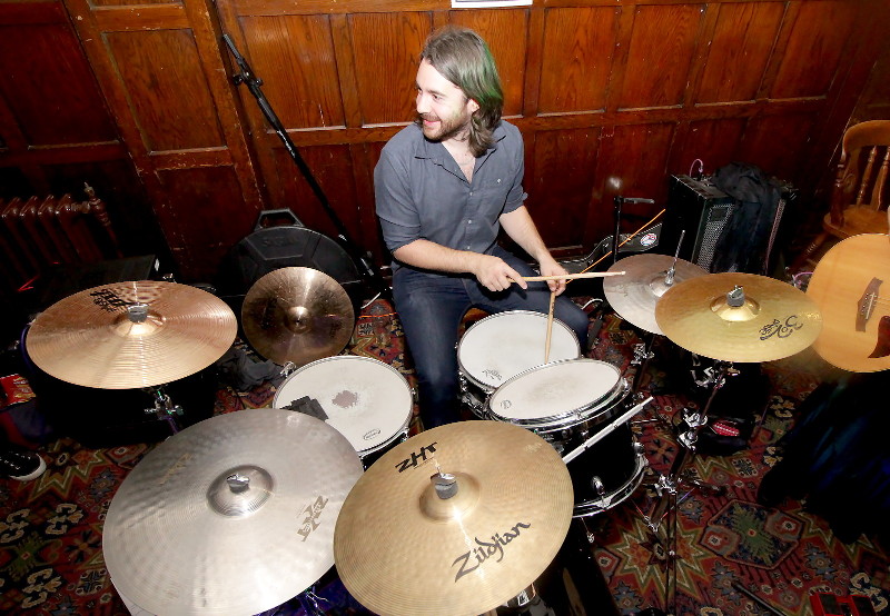 Guy Harris and his drum kit