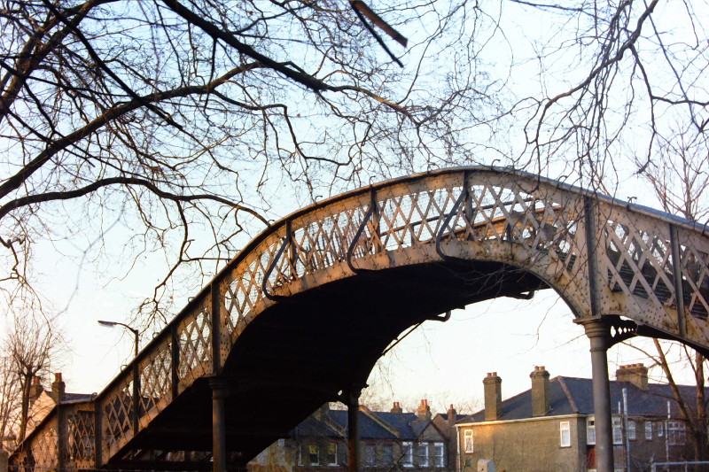 old footbridge on
                      Ladywell Fields