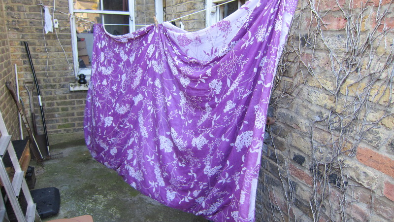 double duvet cover
                      drying on the washing line