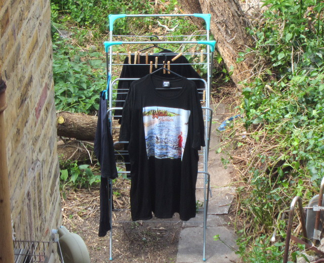 t-shirts drying in the
                      sunshine