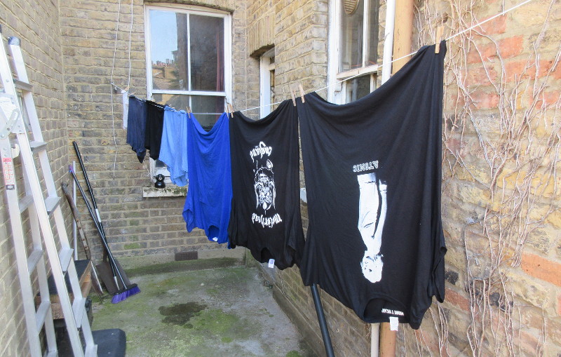 t-shirts drying on the
                        line