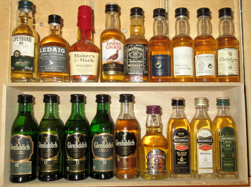 whisky miniatures
                        collection on new shelf