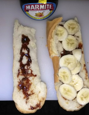 banana and Marmite sandwich