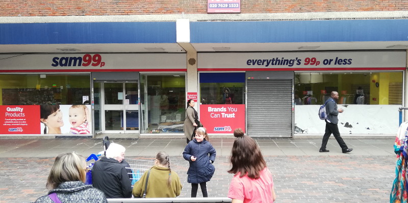 last remains of the
                        SAM 99p shop