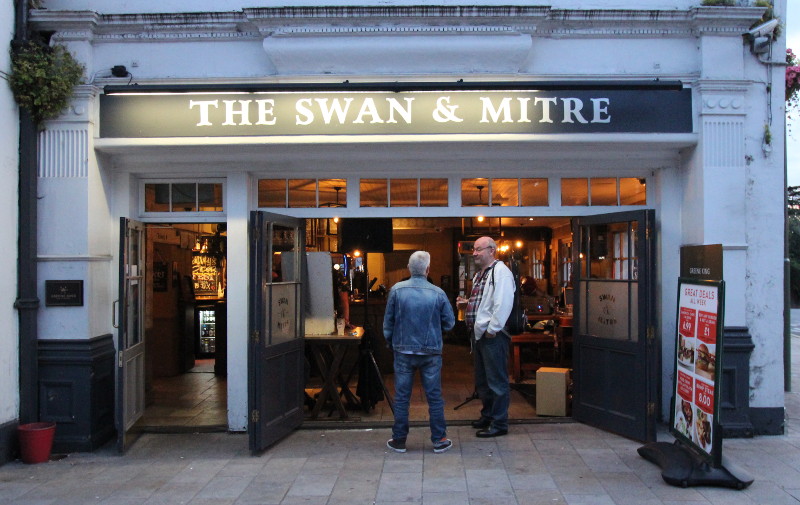 The Swan & Mitre -
                        the venue for Stretchy's Open Mic