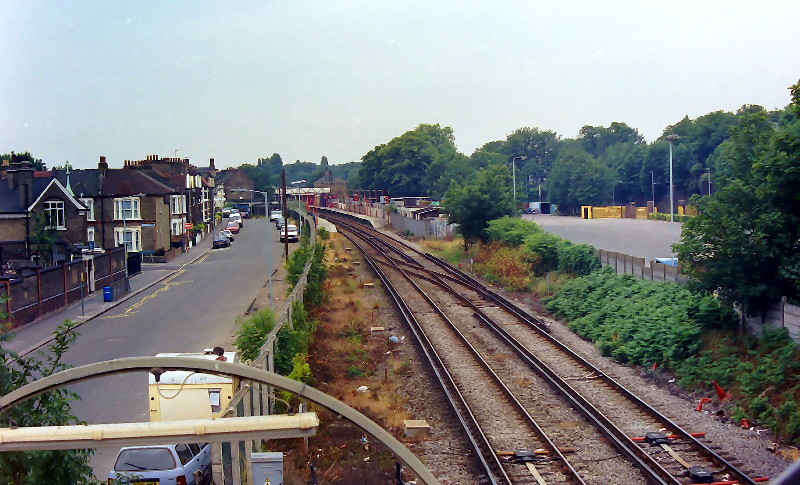 view towards Catford
                      Bridge station before work begins