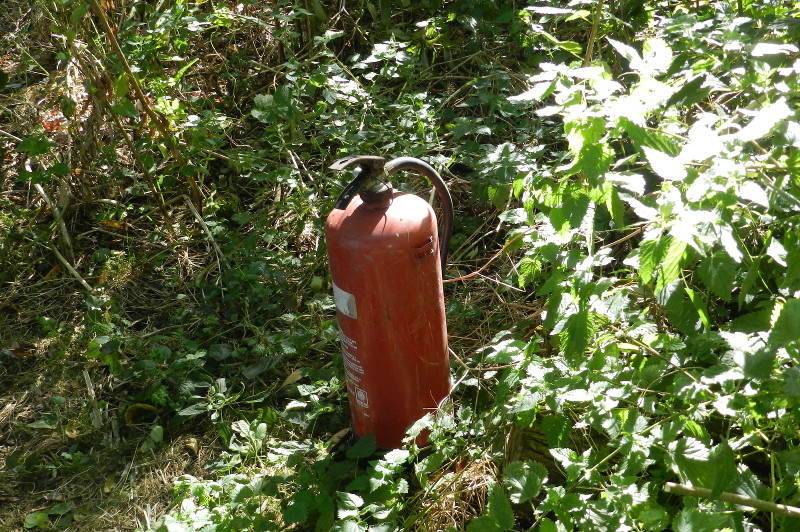 abandonned fire
                              extinguisher