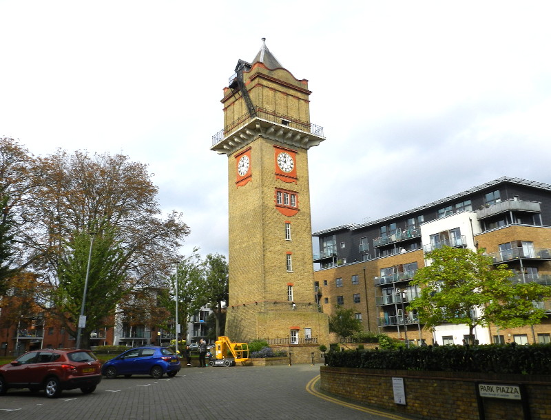 water tower in
                              the old grounds of Hither Green Hospital