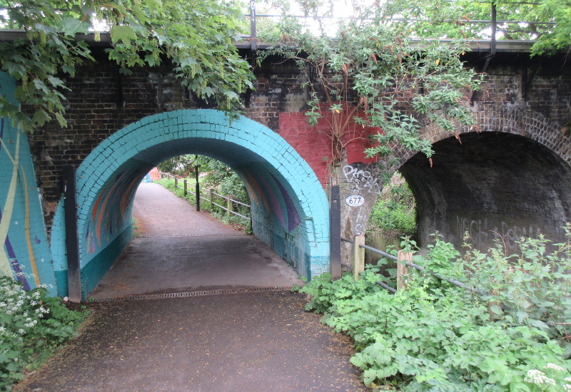 through
                                      the blue arch