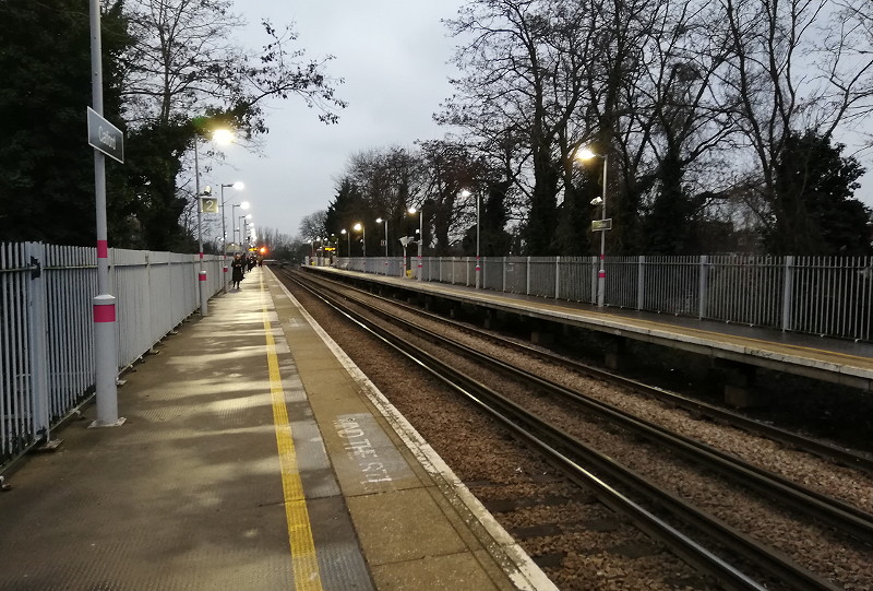 Catford station
                              with all the lights ablaze in the
                              afternoon