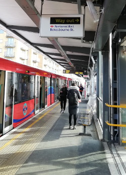 arrival at Limehouse DLR
