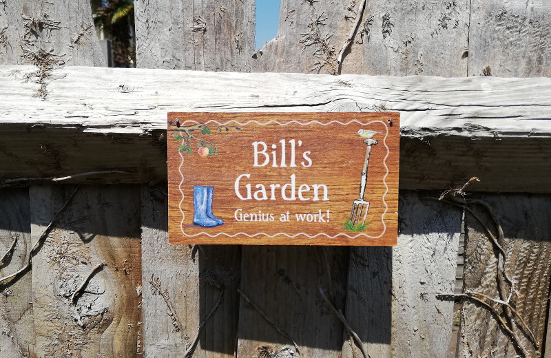 new plaque in
                              the garden