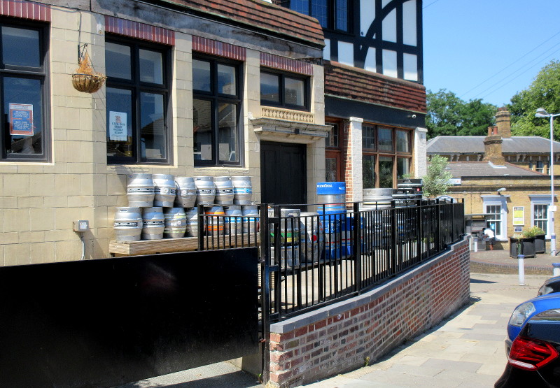 barrels outside
                              pub