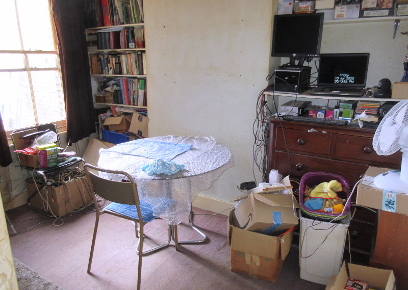 cleaned wall,
                              and dining table in position