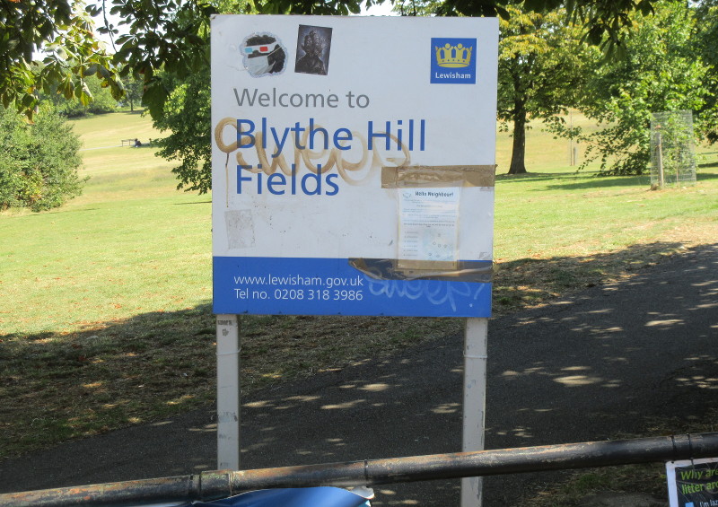 Entrance to
                              Blythe Hill Fields