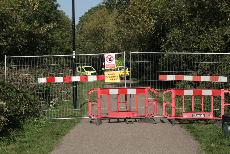 barrier across
                              the whole path
