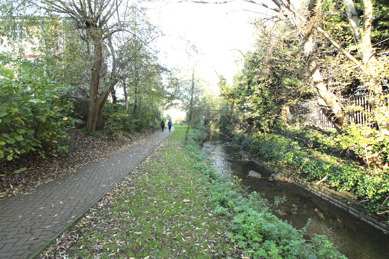 path with river
                              on the right