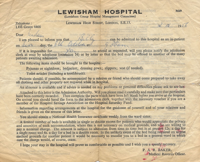 hospital admission
                          form