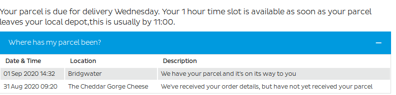 The
                                    courier didn't even have the parcel
                                    !